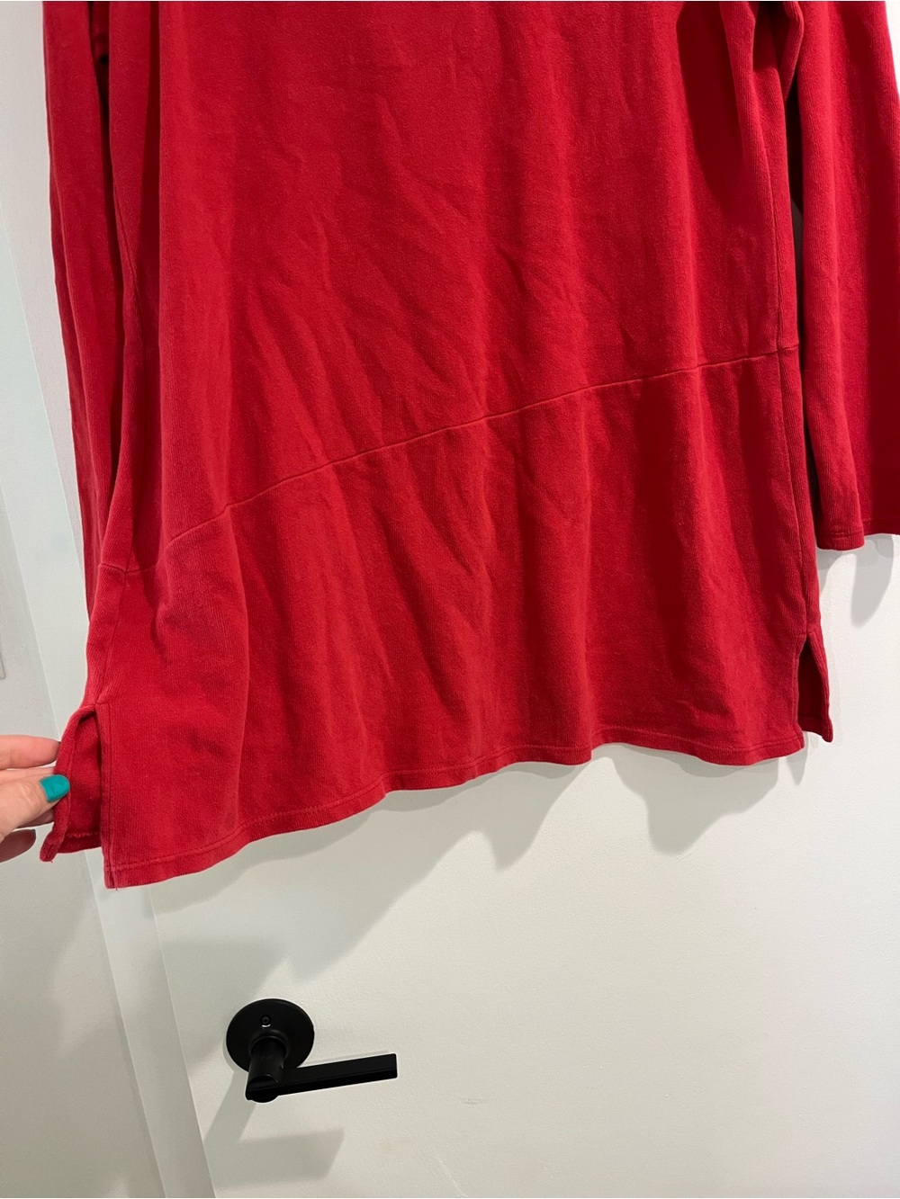 pure jill Red Soft-Touch Cotton Women’s Tunic Long Sleeved Top - Picture 4 of 10